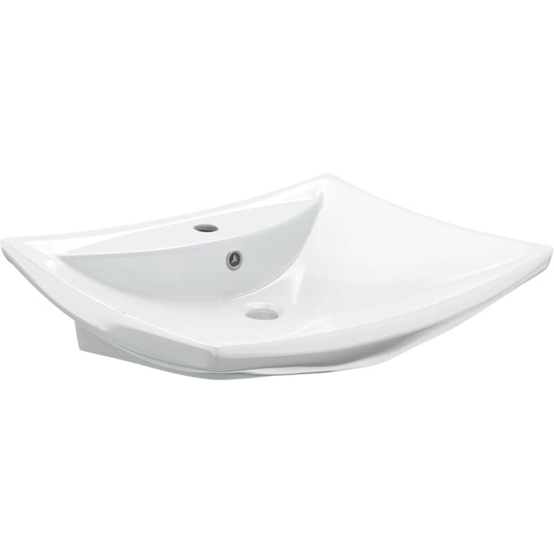 

Lavabo de Cerámica Rectangular con Orificio de Grifo y Desagüe Blanco - Blanco - Vidaxl