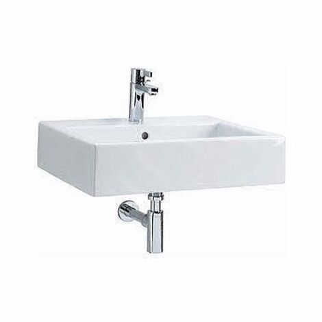 Lavabo rectangulaire 50x46cm L51150000 – Céramique blanche avec trop-plein – Installation suspendue ou posée – 1 trou pour robinetterie – Kolo By Geberit