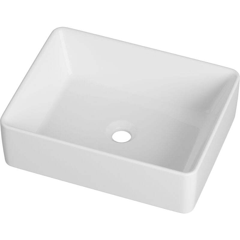 Lavabo rectangulaire en ceramique blanche pour salle de bains 48x37 cm evo 85031092