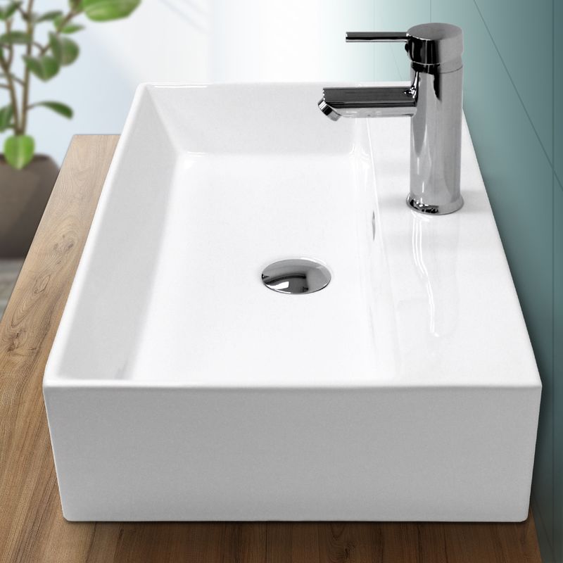 

Lavabo rectangular baño cerámica pila lavamanos sobre encimera aseo 605 x 365 mm