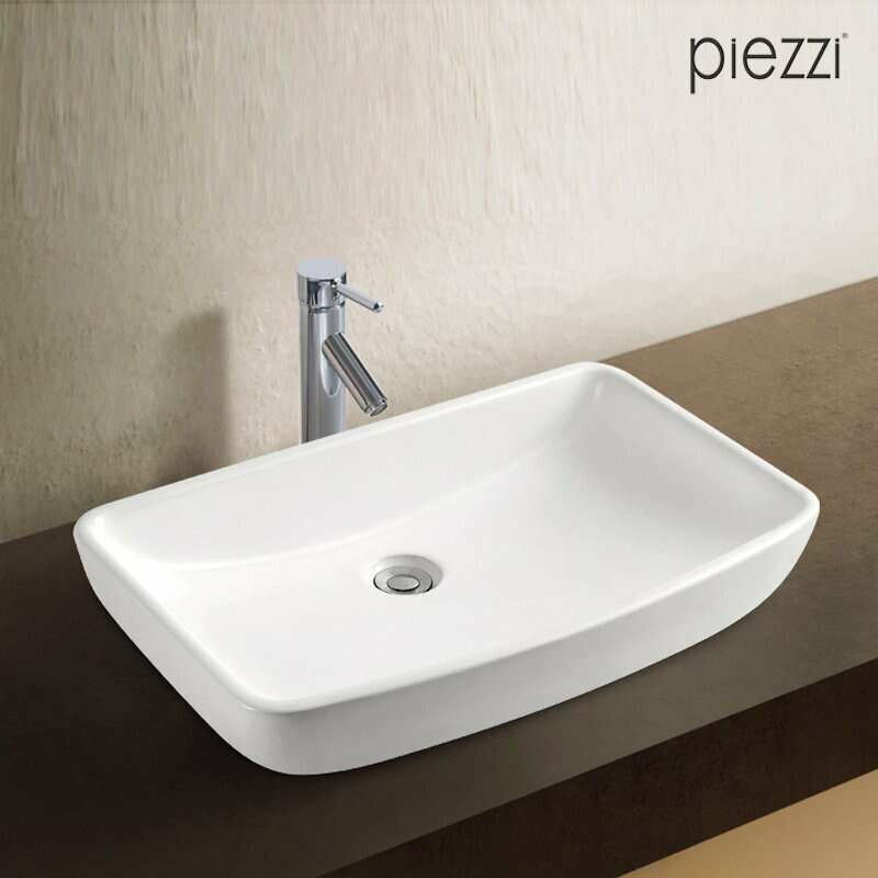 

Lavabo rectangular de cerámica blanca - Adela