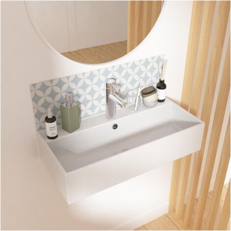 Lavabo rectangular de cerámica blanca ZOE 65x31cm