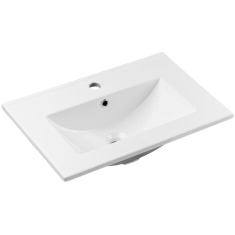 Lavabo rectangular de encastre - 60 x 39 cm - Blanco brillo - AUREA