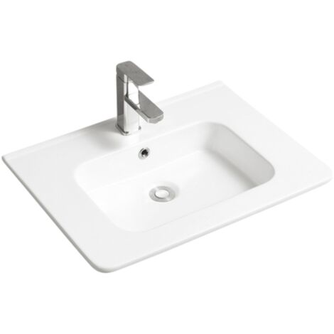 Lavabo rectangular de encastre - 60 x 46 cm - Blanco brillo - ORIS