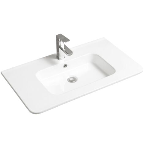 Lavabo rectangular de encastre - 80 x 46 cm - Blanco brillo - ORIS 800
