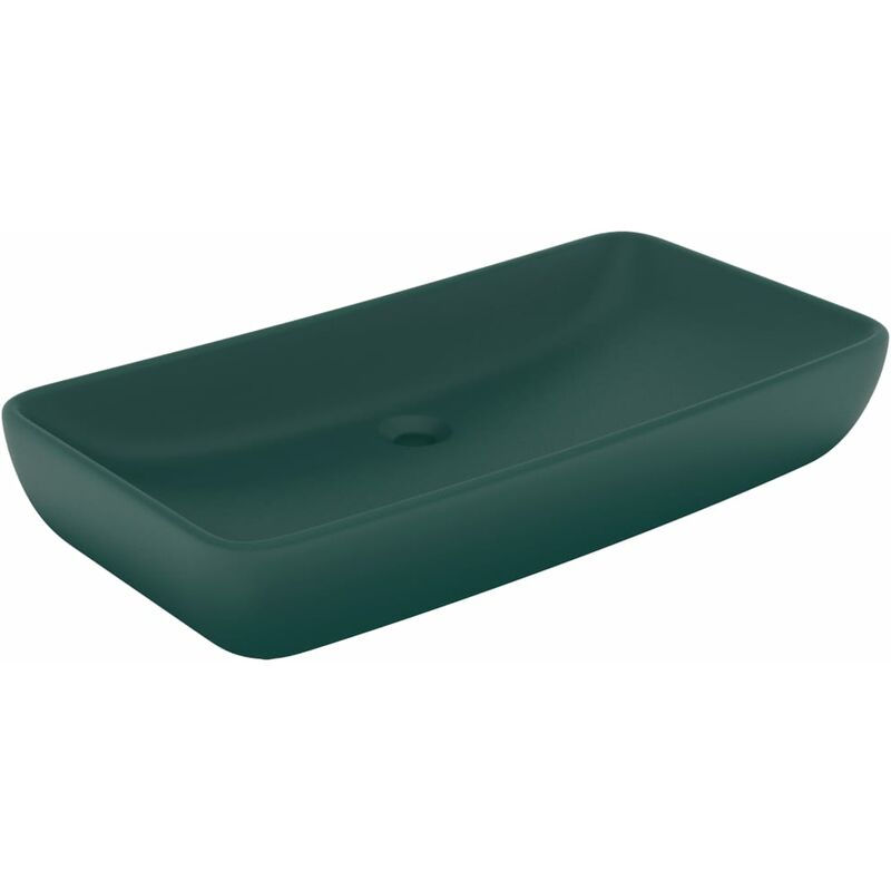 

Lavabo rectangular de lujo cerámica verde oscuro mate 71x38cm - Verde - Vidaxl