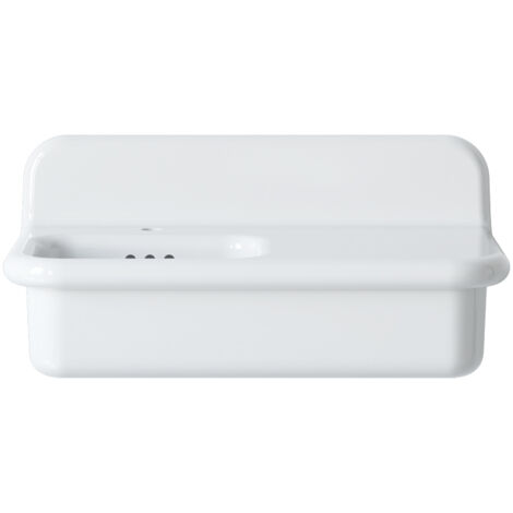 Lavabo rétro asymétrique en céramique 80 cm - True Colors Lite - Blanc
