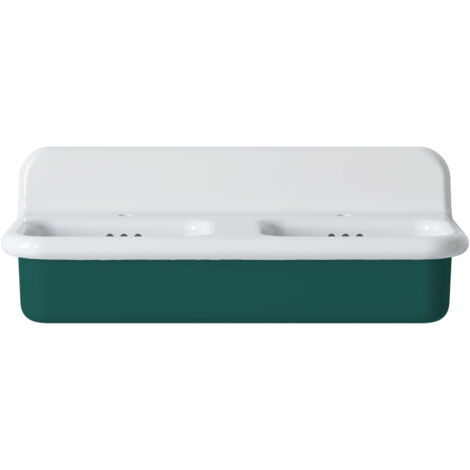 Lavabo rétro double en céramique 102 cm - True Colors Lite - Pétrole