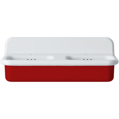 Lavabo rétro double en céramique 102 cm - True Colors Lite - Rouge