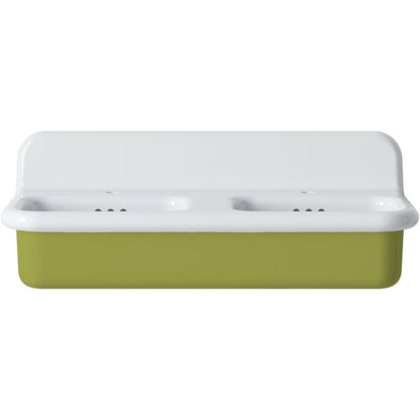 Lavabo rétro double en céramique 102 cm - True Colors Lite - Vert Acide