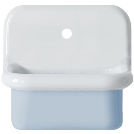 Lavabo rétro en céramique 45 cm - True Colors Lite - Mini profondeur - Bleu Ciel Pastel