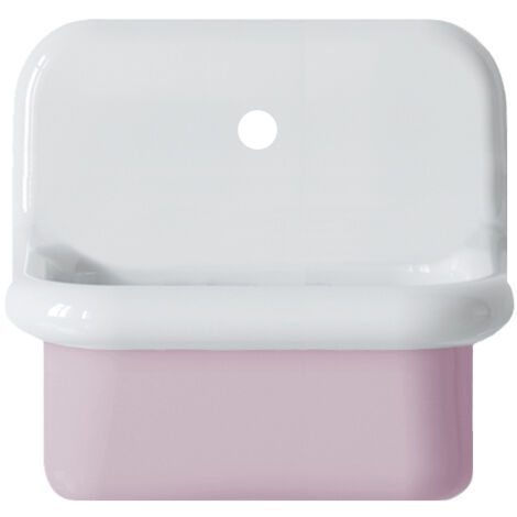 Lavabo rétro en céramique 45 cm - True Colors Lite - Mini profondeur - Rose Confetto