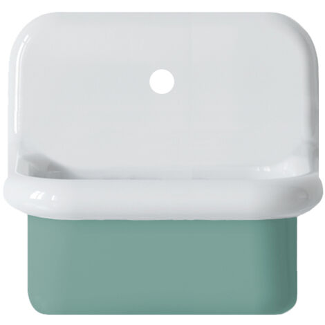 Lavabo rétro en céramique 45 cm - True Colors Lite - Mini profondeur - Vert Eau