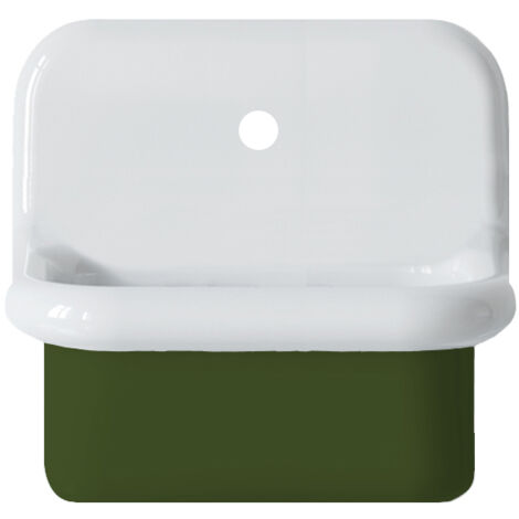 Lavabo rétro en céramique 45 cm - True Colors Lite - Mini profondeur - Vert Mousse