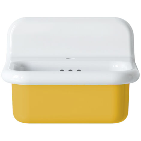Lavabo rétro en céramique 50 cm - True Colors Lite - Petit format - Jaune Soleil