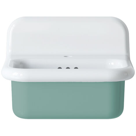 Lavabo rétro en céramique 50 cm - True Colors Lite - Petit format - Vert Eau