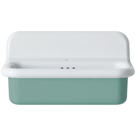 Lavabo rétro en céramique 70 cm - True Colors Lite - Moyen format - Vert Eau