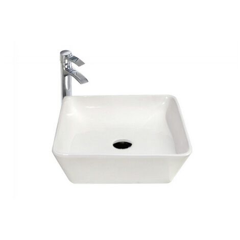 Lavabo Ricky appoggio salvaspazio 42x42 quadrato in ceramica