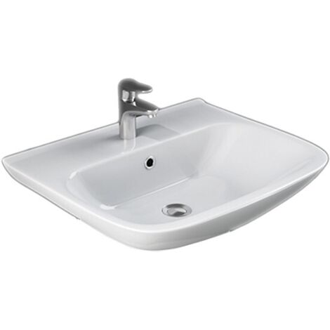 LAVABO RIVER CERAMICA BIANCA 65CM