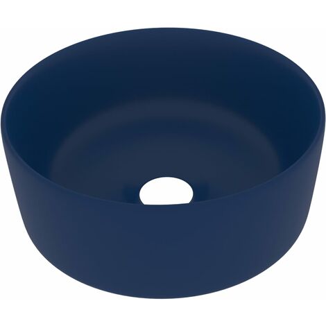 Lavabo rond de luxe Bleu foncé mat 40x15 cm Céramique 2