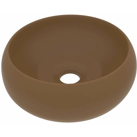 Lavabo rond de luxe Crème mat 40x15 cm Céramique