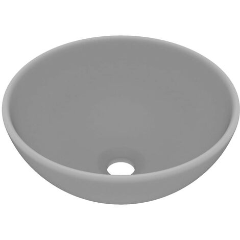 Lavabo rond de luxe de salle Gris clair mat 32,5x14cm Céramique