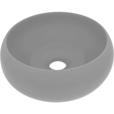 Lavabo rond de luxe Gris clair mat 40x15 cm Céramique