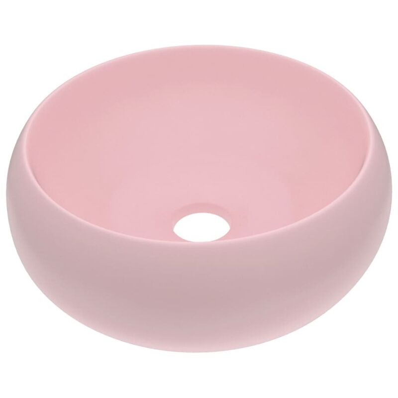 Vidaxl - Lavabo rond de luxe Rose mat 40x15 cm Céramique