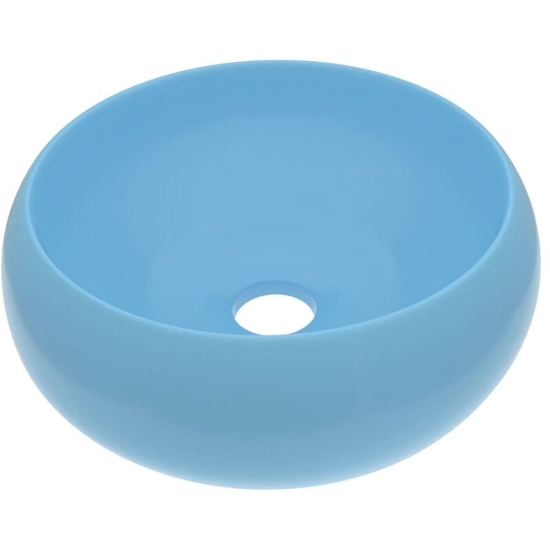 Vidaxl - Lavabo rond de luxe Bleu clair mat 40x15 cm Céramique
