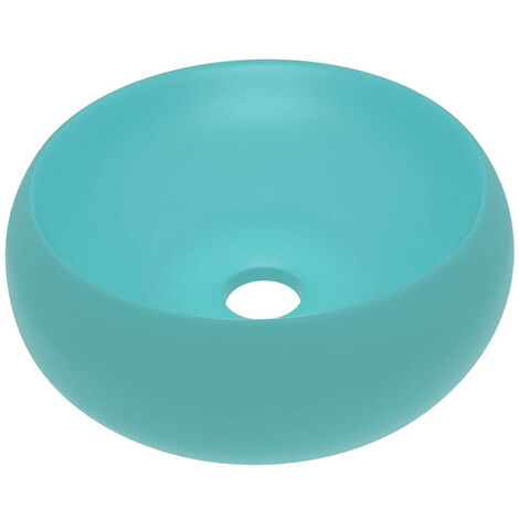 Lavabo rond de luxe Vert clair mat 40x15 cm Céramique