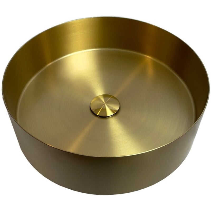 Granitan - lavabo rond en acier gold plug 40