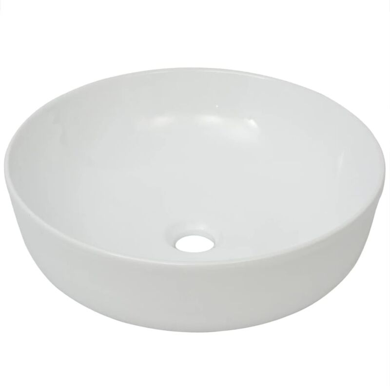 Maison Chic - inlife Lavabo ronde Céramique Blanc 41,5 x 13,5 cm