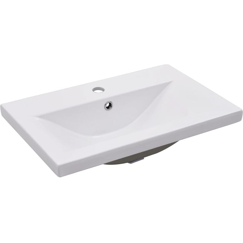 Lavabo salle de bain encastré 61 cm céramique blanc