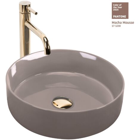 LAVABO SAMI BEIGE LUCIDO - DA APPOGGIO SKU REA-U6382