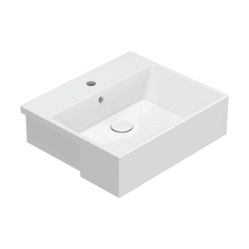 Ceramica Globo - Lavabo semi-encastré en céramique 55x47 cm Globo Forty3 FO055BI Blanc - Céramique