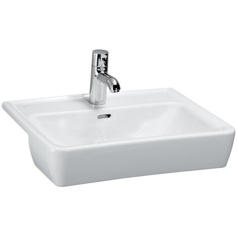 Lavabo semi-encastré LAUFEN PRO A 560 x 440 mm, 1 trou pour robinet, blanc LAUFEN