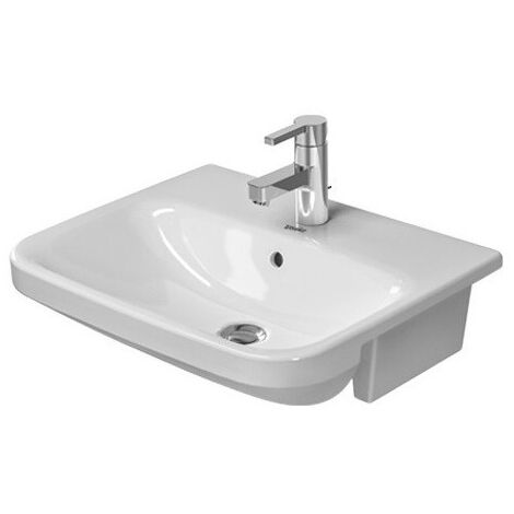 Lavabo semi-encastréavec trop-plein, trou pour robinetterie, 550 x 455 mm blanc DURAVIT