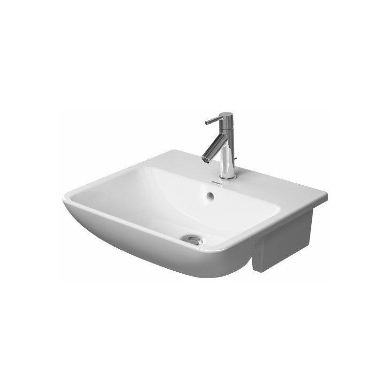 

WT ME by Starck lavabo semiencastrado con grifo rebosadero deck 55x45,5cm 3 orificios para grifería blanco - Duravit