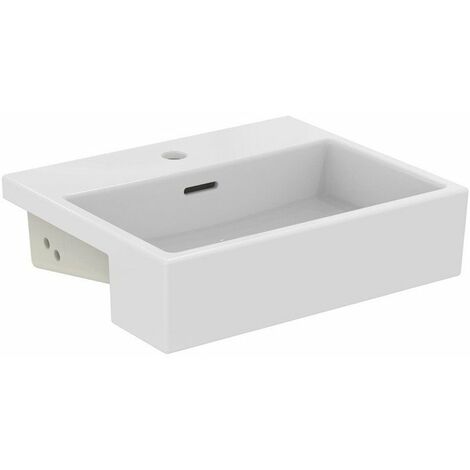 Lavabo semiencastrado EXTRA 500x420x145mm blanco 1 orificio para grifería, con rebosadero IDEAL STANDARD