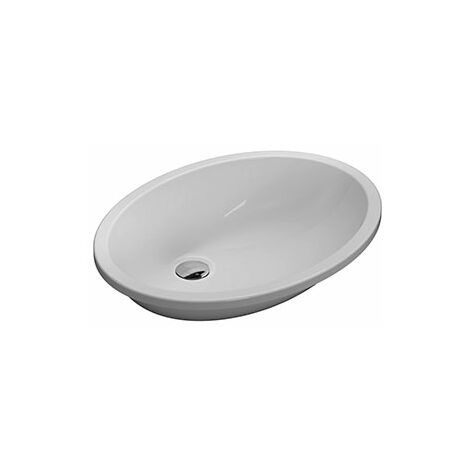 Lavabo Sibari sottopiano cm. 57x43 ovale in ceramica bianco