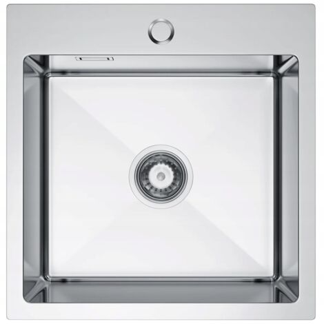 Lavabo singolo Nayes 46x45 con finitura satinata e dispenser d'acqua.
