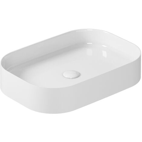 Lavabo Smartb appoggio cm. 55x38 bianco lucido di Ceramica