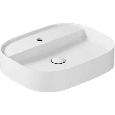 Lavabo Smartb appoggio cm. 55x45 bianco lucido di Ceramica