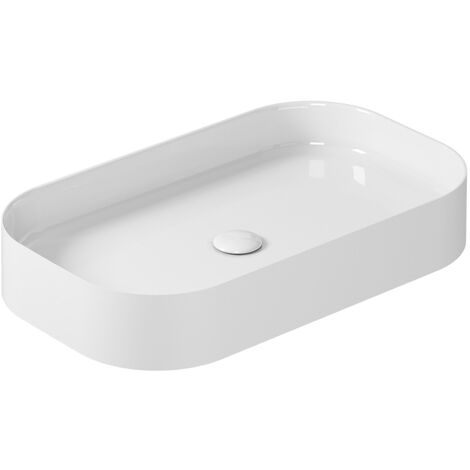 Lavabo Smartb appoggio cm. 65x38 bianco lucido di Ceramica