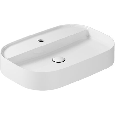 Lavabo Smartb appoggio cm. 65x45 bianco lucido di Ceramica