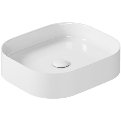 Lavabo Smartb appoggio cm.45x38 rettangolare bianco lucido di