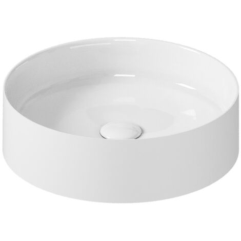 Lavabo Smartb appoggio diamentro 38 cm tondo bianco lucido di