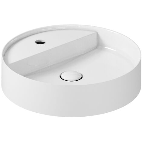 Lavabo Smartb appoggio diamentro 45 cm tondo bianco lucido di