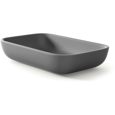 Lavabo Sobre Encimera Baño Resina Mineral Recubierta de Poliuretano Acrílico  Lavabo Baño para Encimera 51x33cm  Mist