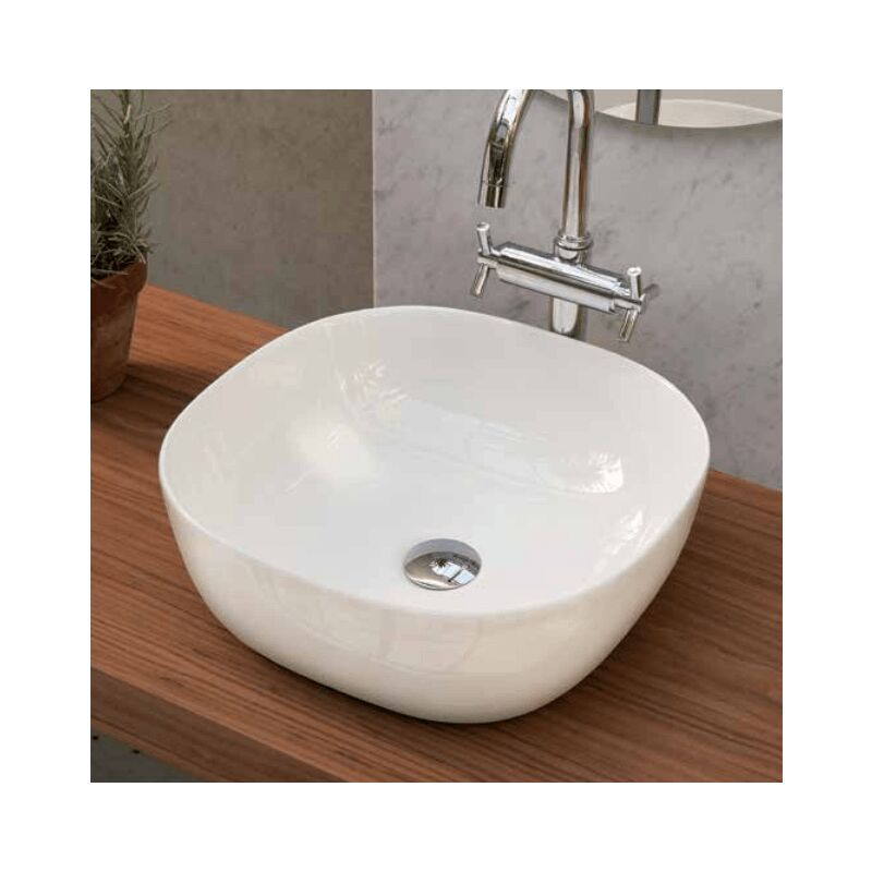 

Lavabo sobre encimera cerámico PALERMO blanco 40 x 40 cm